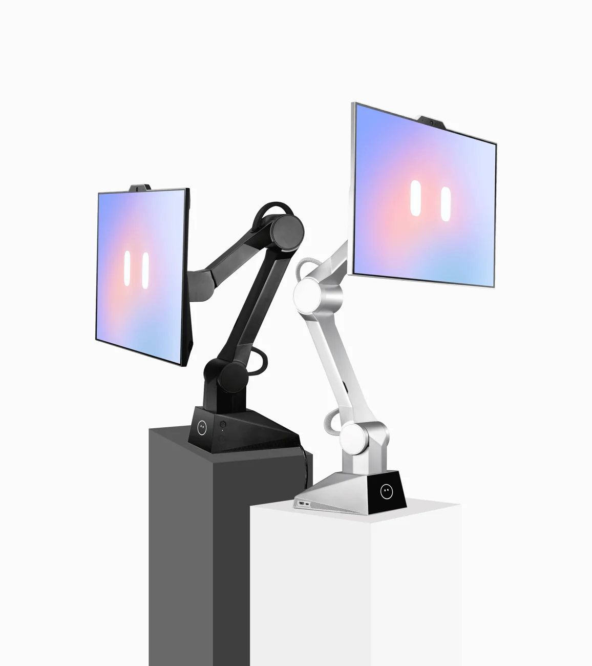 Black and white CyboPal ONE systems with different display orientations