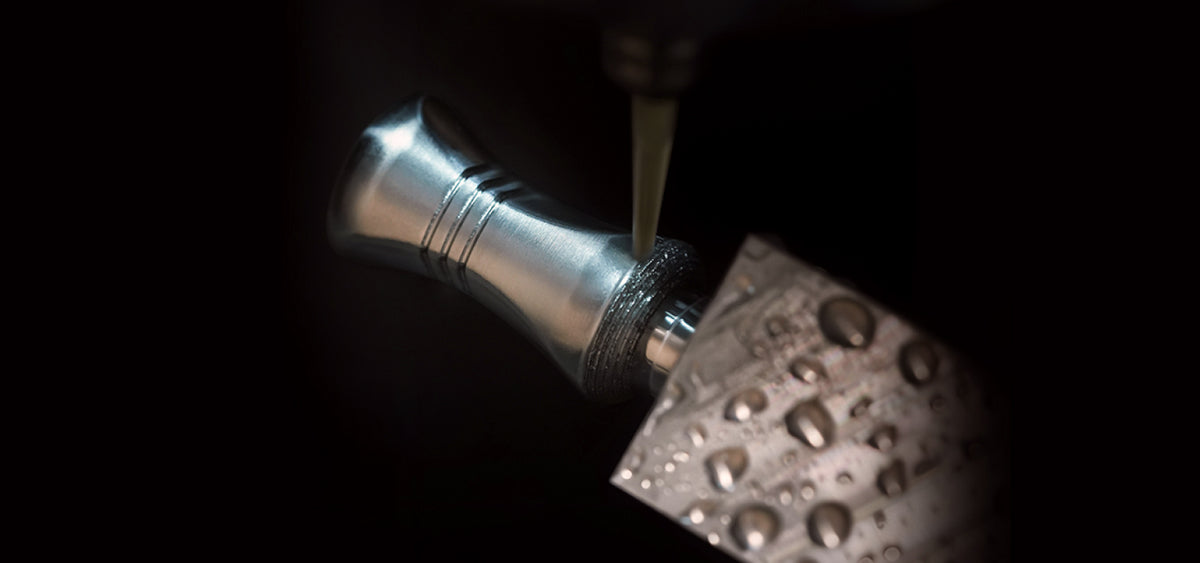 InfiMaker K1 spindle cutting a detailed metal surface