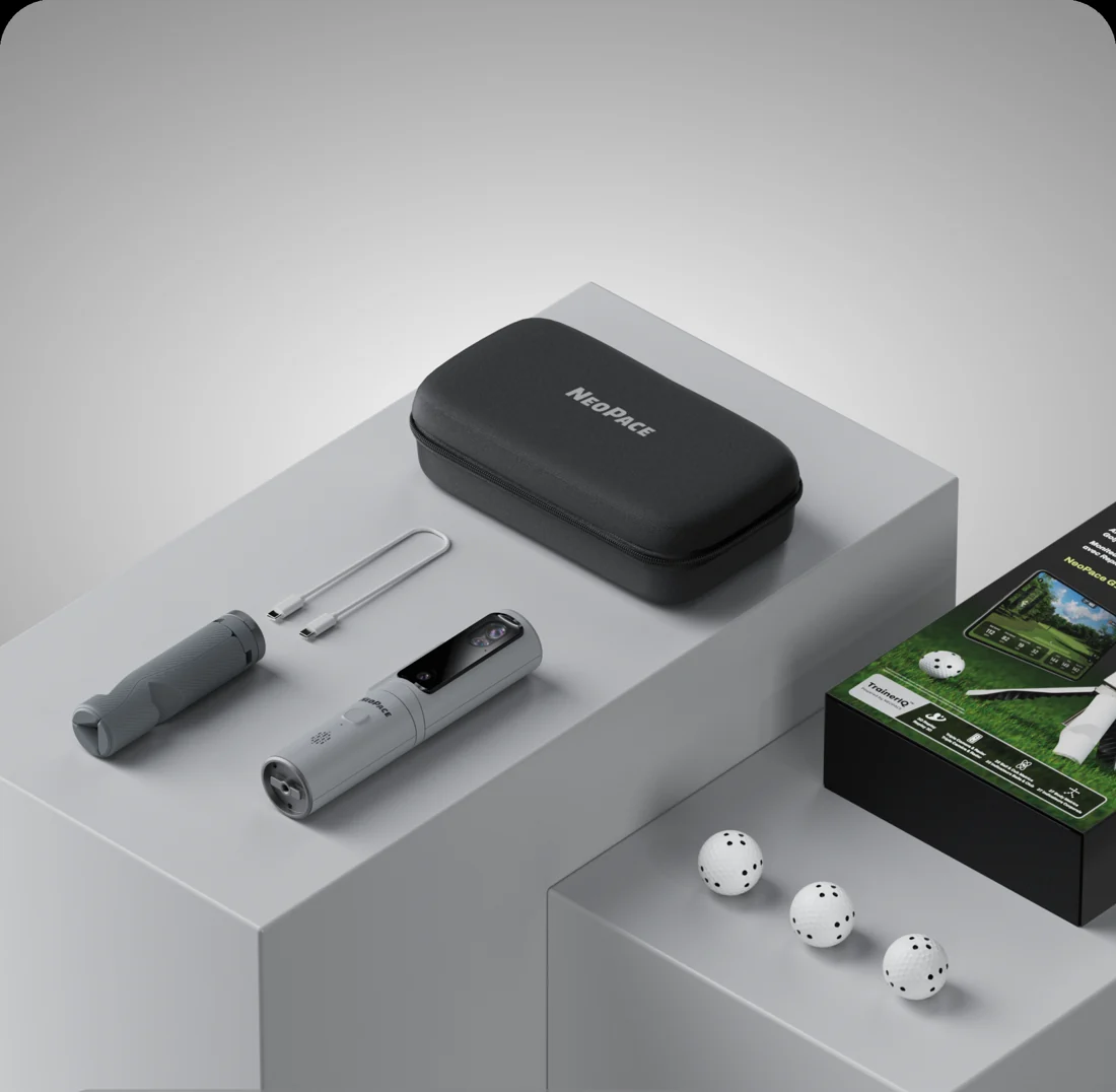 NeoPace G10 Pro kit with carrying case, tripod, charging cable and Tracking Balls